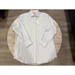 Hawes & Curtis Jermyn St London Non Iron Blue White Check Classic Fit 17 34